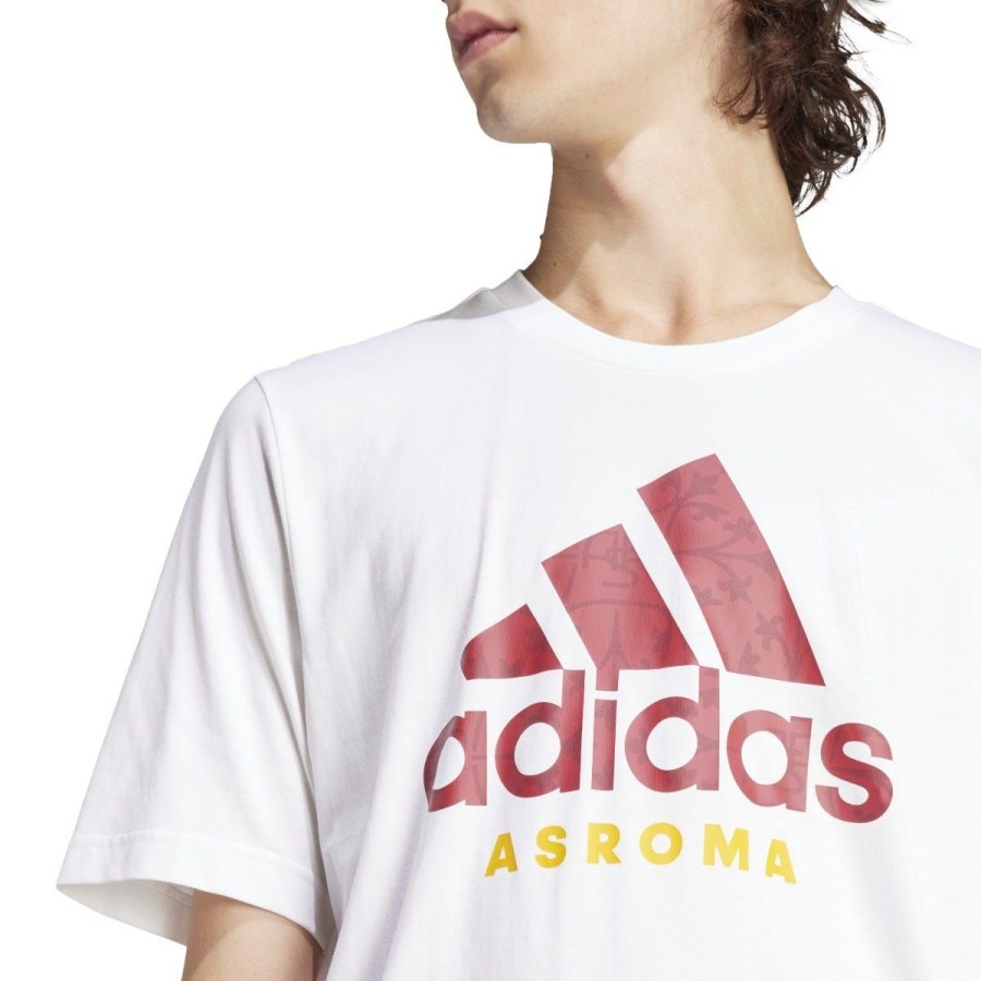 Abbigliamento AS Roma T-Shirts E Polo | Adidas As Roma T-Shirt, Adulto, Bianco