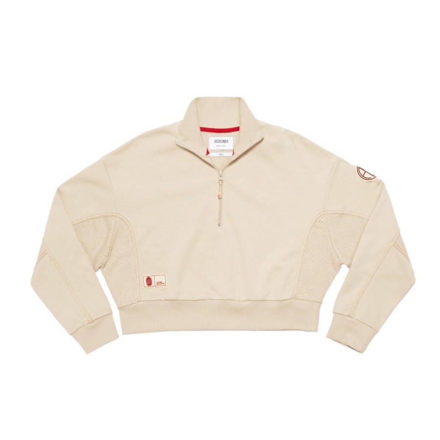 Abbigliamento AS Roma Felpe | Felpa Cropped Logo Asr, Donna, Crema