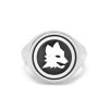 Accessori AS Roma Gioielli | Anello Chevalier Sigillo Tondo Lupa As Roma X Nove25, Unisex, Argento Brunito