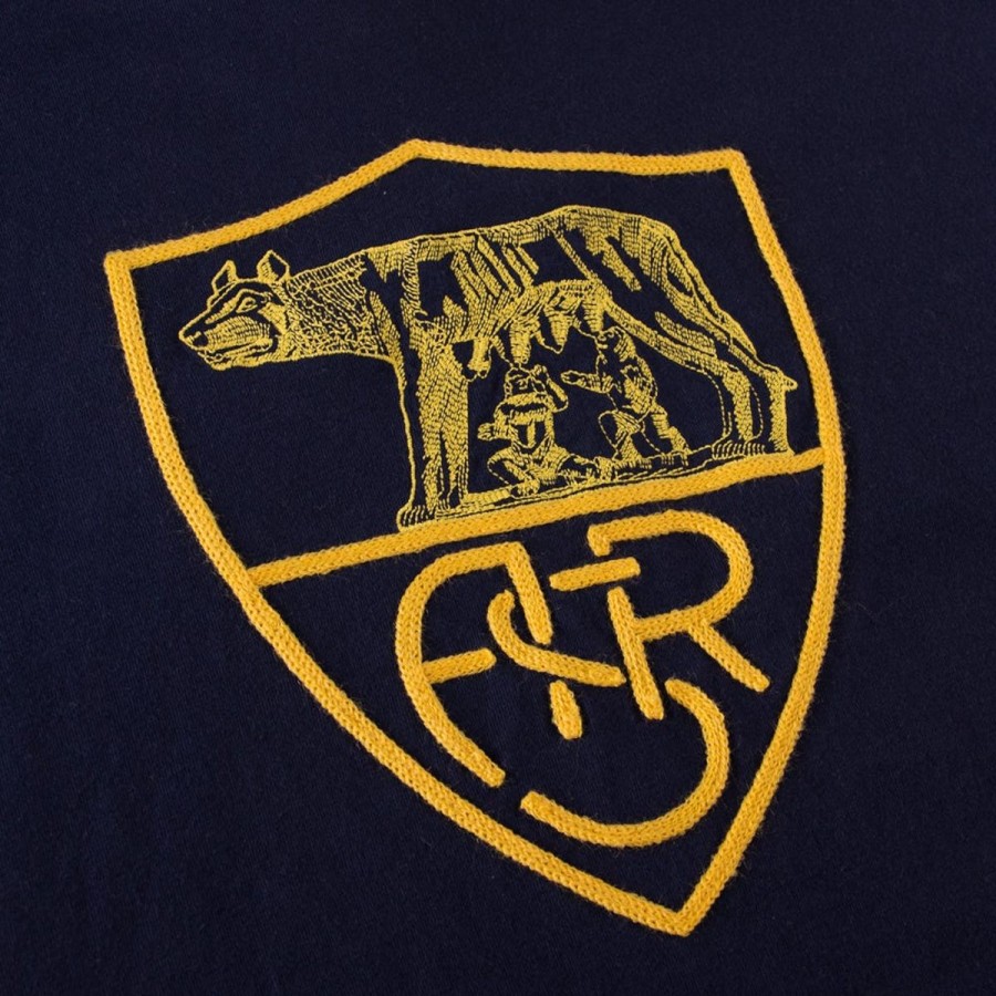 Abbigliamento AS Roma T-Shirts E Polo | T-Shirt As Roma Heritage Logo Crest, Uomo, Blu