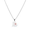 Accessori AS Roma Gioielli | Collana In Acciaio Anallergico, 55Cm Con Ciondolo Lupetto E Occhio Rosso Smaltato