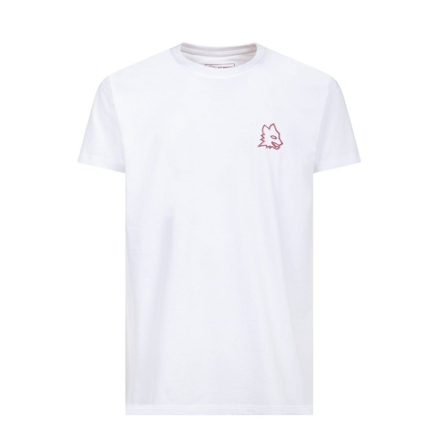 Abbigliamento AS Roma T-Shirts E Polo | Maglia Logo Lupetto, Adulto, Bianco